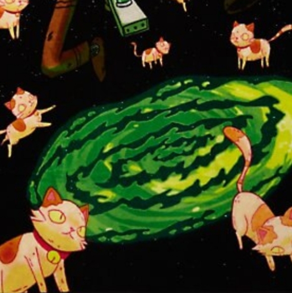 Rick & Morty Portal Gun Infinite Void Schrodinger Cat Soft 46"x60" Throw Blanket - Picture 4 of 8